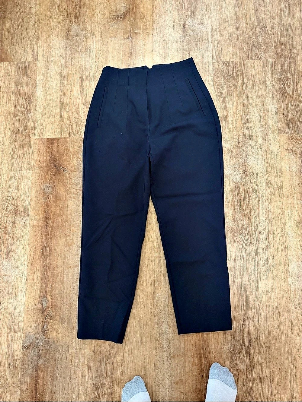 Zara Women's Straight Leg Trousers Blue Size Medium Like New